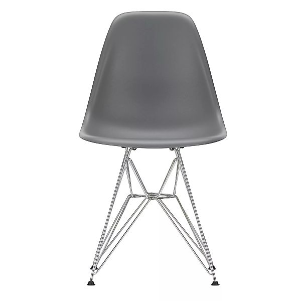 Vitra - Eames Plastic Side Chair DSR Gestell verchromt - granitgrau/Sitzflä günstig online kaufen