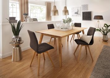 andas Esstisch "Lake" Eiche massiv, Breite 150 cm, erweiterbar mit Ansteckp günstig online kaufen
