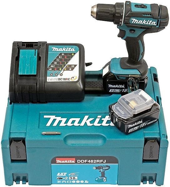 Makita Akku-Bohrschrauber DDF482RFJ, max. 1900 U/min, inkl. 2 Akkus 18V/3Ah günstig online kaufen