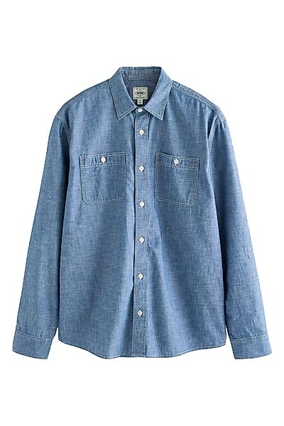 Next Jeanshemd Langärmeliges Chambray-Denimhemd aus Baumwolle günstig online kaufen