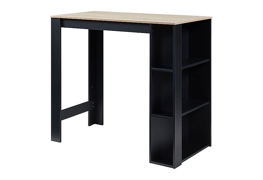 en.casa Bartisch, »Danderyd« 120x60x106 cm mit 3 Ablagefächern Schwarz/Eich günstig online kaufen
