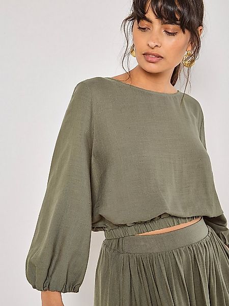 Apricot Crop-Top Crop-Top mit Ballonärmeln günstig online kaufen