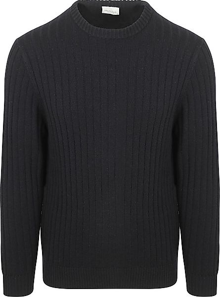 Profuomo Pullover Rib Wool Blend Navy  - Größe M günstig online kaufen