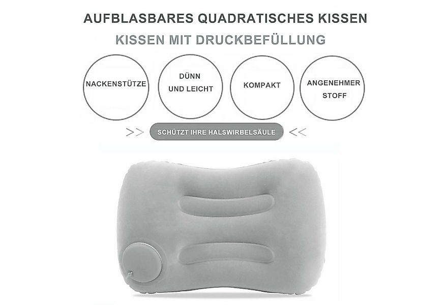 Mutig Nackenkissen 2 Stück Aufblasbares Camping Kissen,Reisekissen Handpres günstig online kaufen