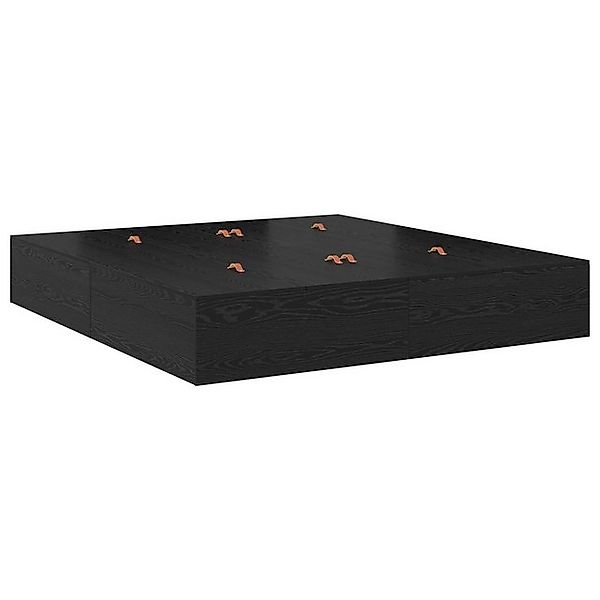 vidaXL Bett Stauraumbett-Rahmen Schwarze Eiche Holzwerkstoff (1-tlg) günstig online kaufen
