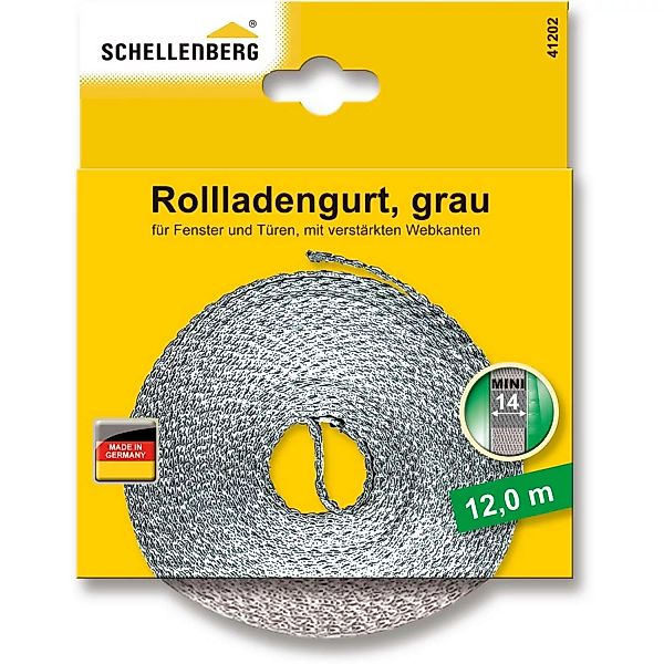 Schellenberg Rollladengurt Mini 14 mm 12 m Grau günstig online kaufen