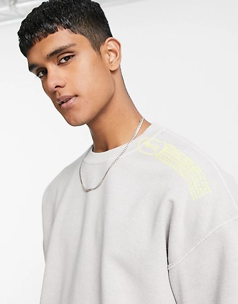 Topman – Oversize-Sweatshirt in Grau mit „Paris“-Print günstig online kaufen