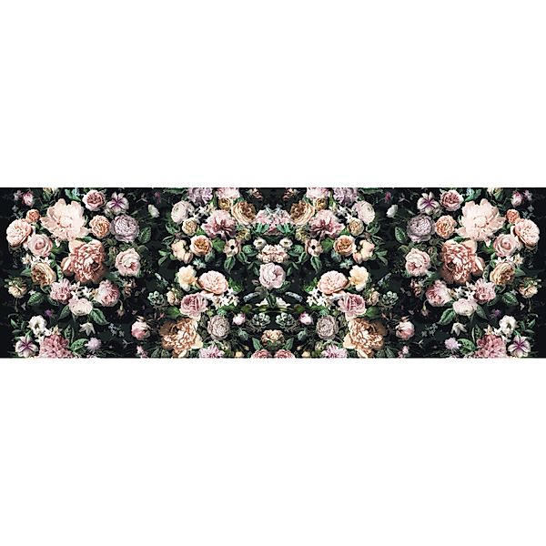 Sanders & Sanders Fototapete Blumen Multicolor Auf Schwarz 800 x 250 cm 611 günstig online kaufen