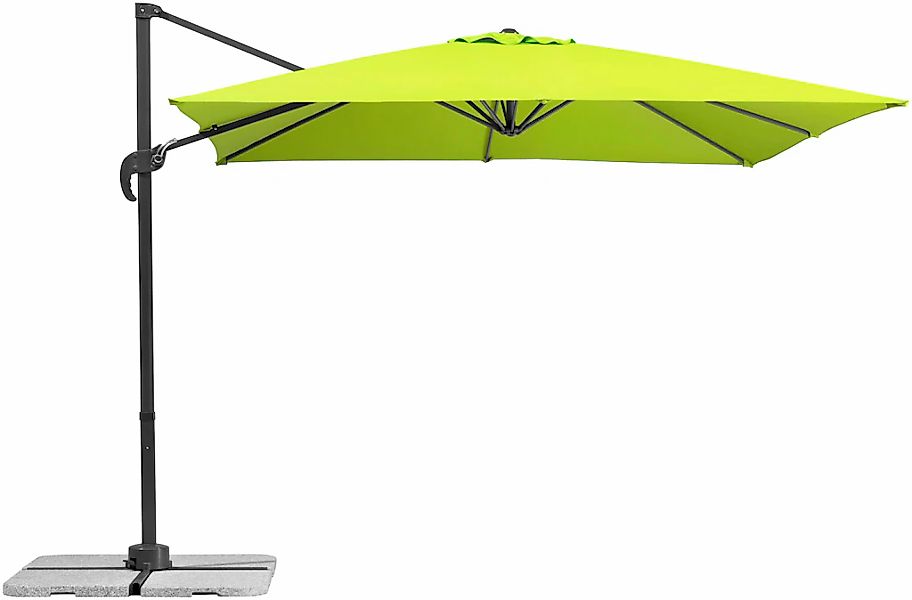 Schneider Ampelschirm Rhodos Junior 270 cm x 270 cm Natur mit Kurbelmechani günstig online kaufen