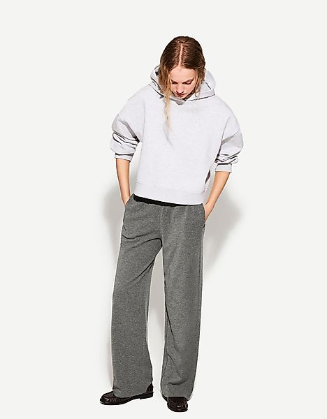 Bershka Gerade Hose Damen Xl Dunkelgrau günstig online kaufen