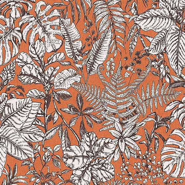 PROFHOME 375204-GU Natur Tapete Floral Matt Orange Weiß Braun 0,53 m x 10,0 günstig online kaufen