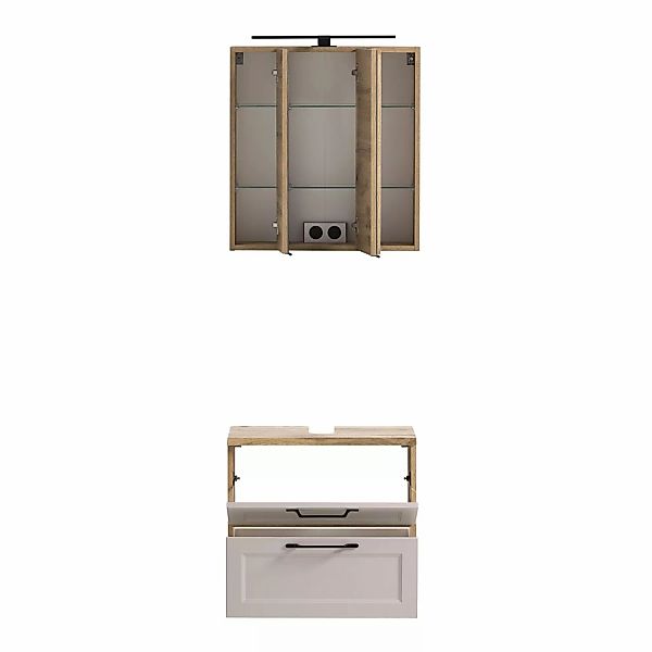 Held Möbel 2-tlg. Unterbeckenschrank-Set Padua 60 cm Kaschmir-Wotaneiche günstig online kaufen