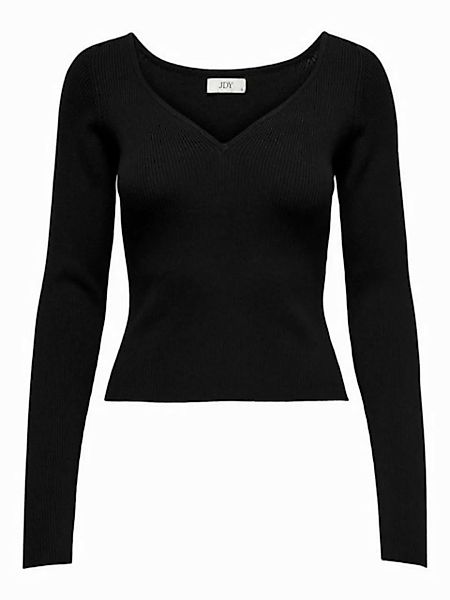 JDY Langarmshirt - geripptes Langarmtop V-Ausschnitt - sexy Stricktop einfa günstig online kaufen