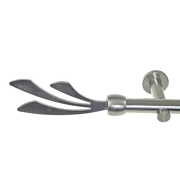 BASIT Gardinenstange Edelstahloptik 20mm mit Wandträgern 120 cm E39, Ø 20 m günstig online kaufen