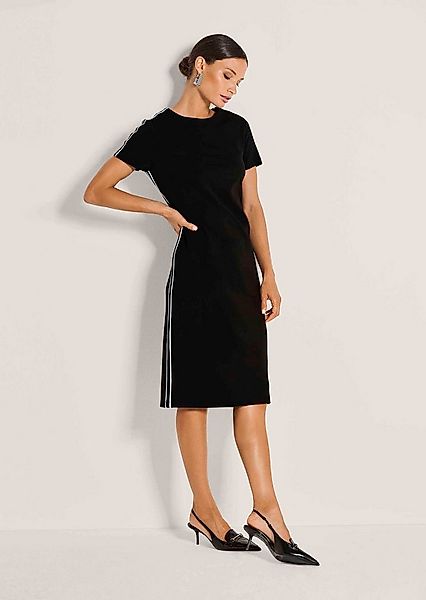 MADELEINE Maxikleid Viskosekleid mit Kontraststreifen Midikleid mit Rundhal günstig online kaufen