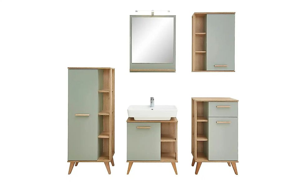 Badkombination  Dehmsee ¦ grün ¦ Maße (cm): B: 161,5 H: 200 Schränke > Bads günstig online kaufen