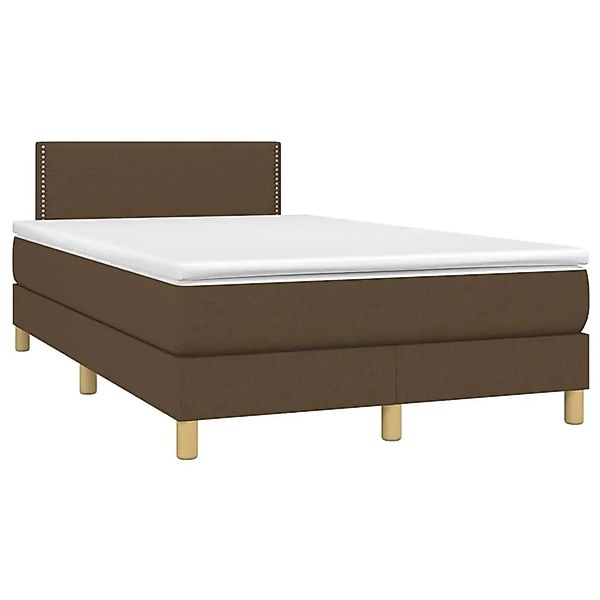 vidaXL Boxspringbett mit Matratze & LED Dunkelbraun 120x190 cm Stoff 327008 günstig online kaufen