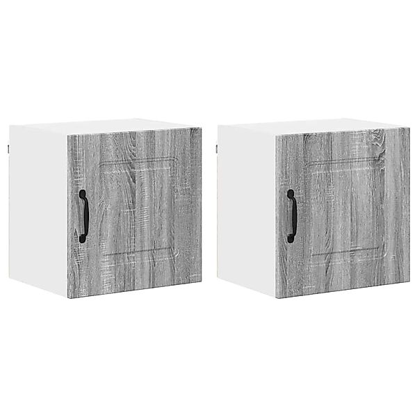 vidaXL Küchenwandschrank mit Regal 2 Stk Graues Sonoma 40 x 31 x 40 cm 8845 günstig online kaufen