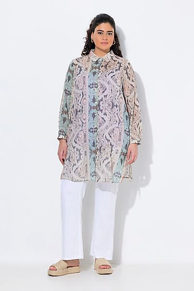 Ulla Popken Longbluse Longbluse Patchdruck A-Linie günstig online kaufen