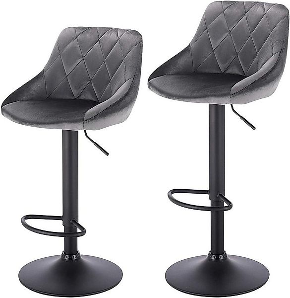 Woltu Barhocker (2 St), höhenverstellbar, drehbar, gut gepolstert, Samt günstig online kaufen