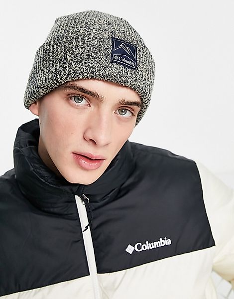 Columbia – Whirlbird – Strickmütze in Grau-Weiß günstig online kaufen