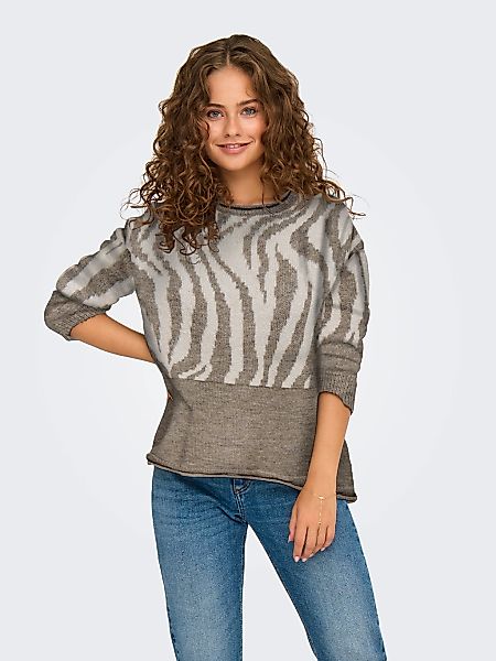 ONLY Rundhalspullover "ONLJADE ANIMAL LS O-NECK NOOS KNT" günstig online kaufen