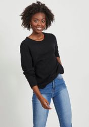 Vila Rundhalspullover "VIRIL-O-PULLI" Feinstrick mit feinen Strickdetails günstig online kaufen