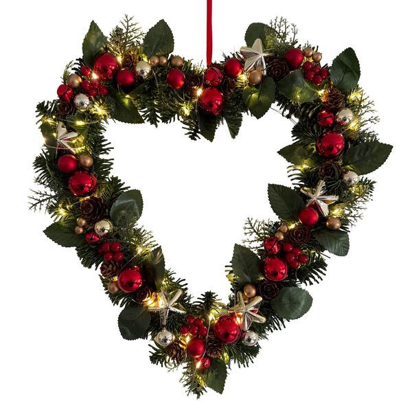 Online-Fuchs Dekokranz Türkranz Herz mit Weihnachtsbaumkugeln günstig online kaufen