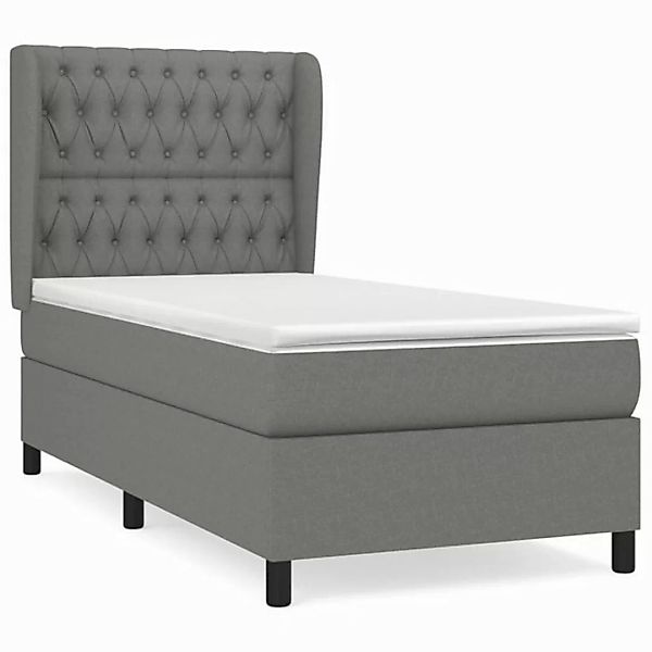 furnicato Bett Boxspringbett mit Matratze Dunkelgrau 90x200 cm Stoff (1-tlg günstig online kaufen