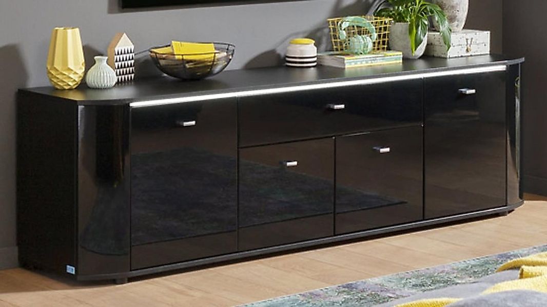 Bega Consult Lowboard Lowboard TV-Board Odessa schwarz Hochglanz mit Beleuc günstig online kaufen