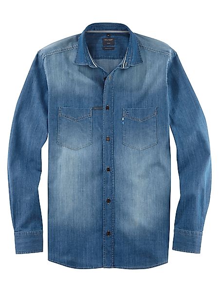 OLYMP Jeanshemd "Casual Kentkragen", Modern Fit, Kentkragen günstig online kaufen