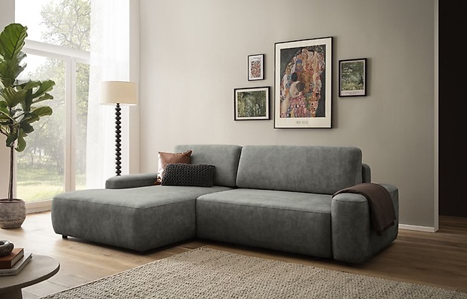 Home affaire Ecksofa »TORGE (264cm), Schlafsofa in Cord, Samtvelours o Stru günstig online kaufen