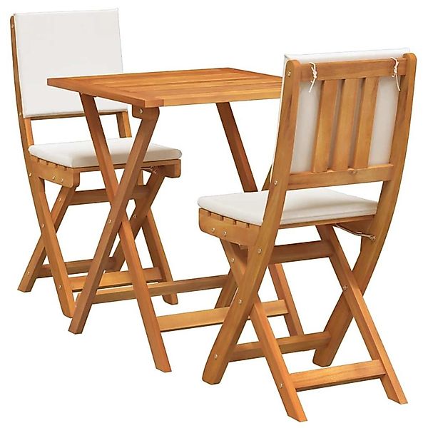 vidaXL 3-Teiliges Klappbares Bistro-Set mit Kissen aus Echtem Akazienholz 4 günstig online kaufen