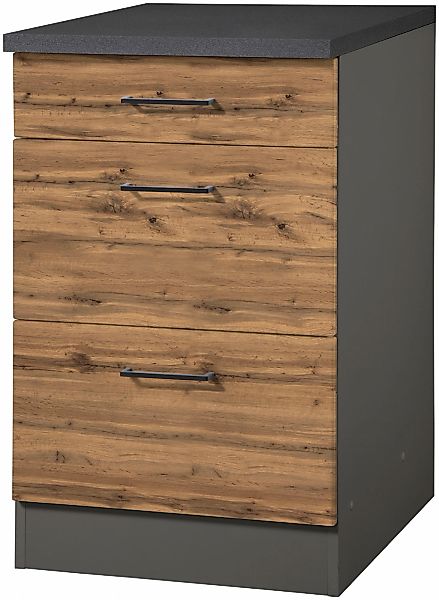 KOCHSTATION Unterschrank "KS-Trier", Breite 50 cm, mit 2 Auszügen und 1 Sch günstig online kaufen