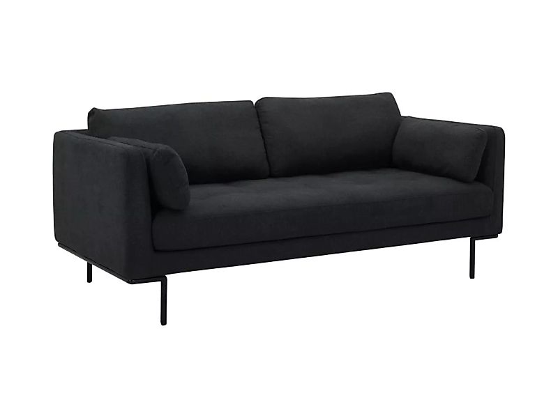 Sofa 3-Sitzer - Stoff - Anthrazit - Metallfüße - ISABELLA von Maison Céphy günstig online kaufen