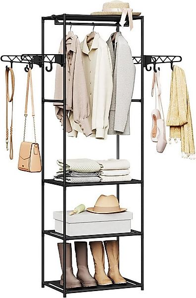 Woltu Kleiderständer, Garderobe offen, mit Kleiderstange Ablagen Haken, fre günstig online kaufen