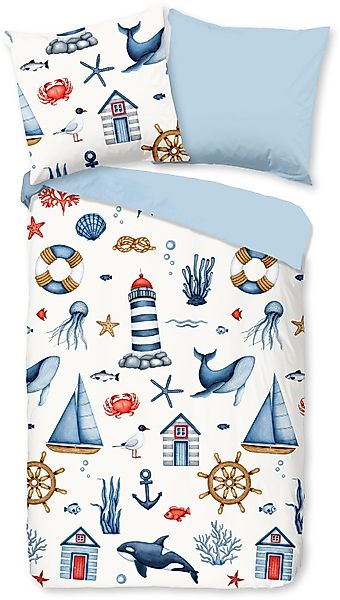 good morning Kinderbettwäsche »Ahoy«, 100% Baumwolle, Reißverschluss, Wende günstig online kaufen