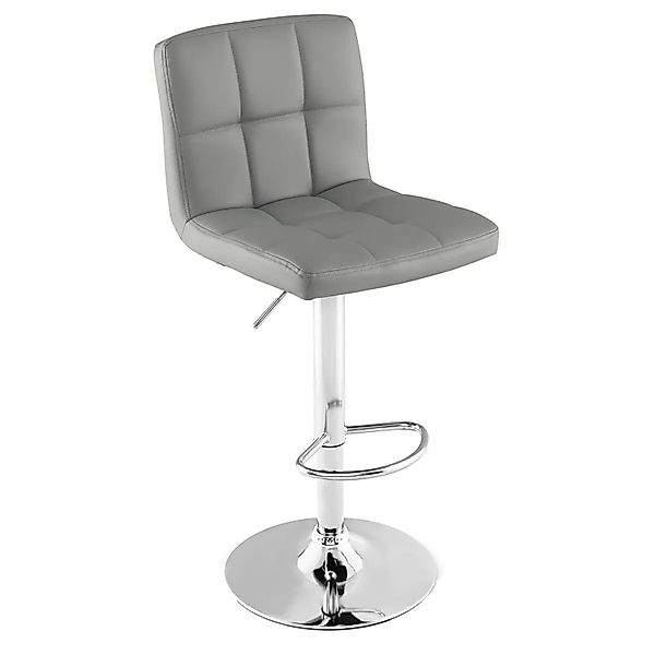 Costway Barhocker 360° Drehbar Aus Kunstleder 150 kg Belastbar Grau günstig online kaufen