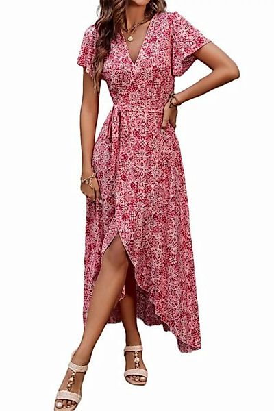 JDMGZSR Druckkleid Damen Sommerkleider Bedruckte Kleider Mode Elegante A-Li günstig online kaufen