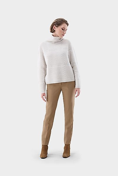 Oversized Rollkragenpullover mit Karo-Struktur günstig online kaufen