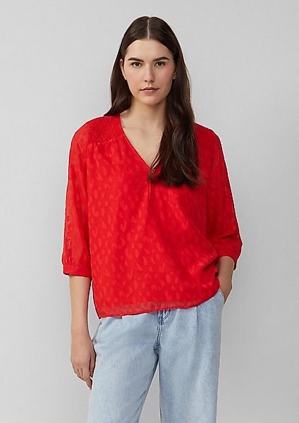 s.Oliver Kurzarmbluse Bluse Bluse aus Struktur-Chiffon im Relaxed Fit günstig online kaufen