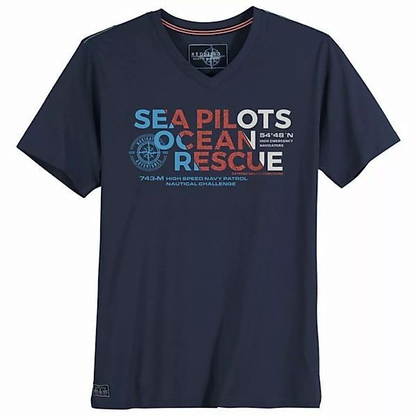redfield V-Shirt Große Größen Herren T-Shirt V-Neck navy SEA PILOTS Redfiel günstig online kaufen