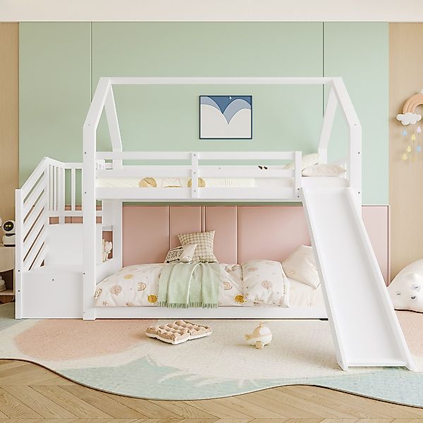 Ulife Etagenbett mit Stauraumtreppe und Rutsche, günstig online kaufen