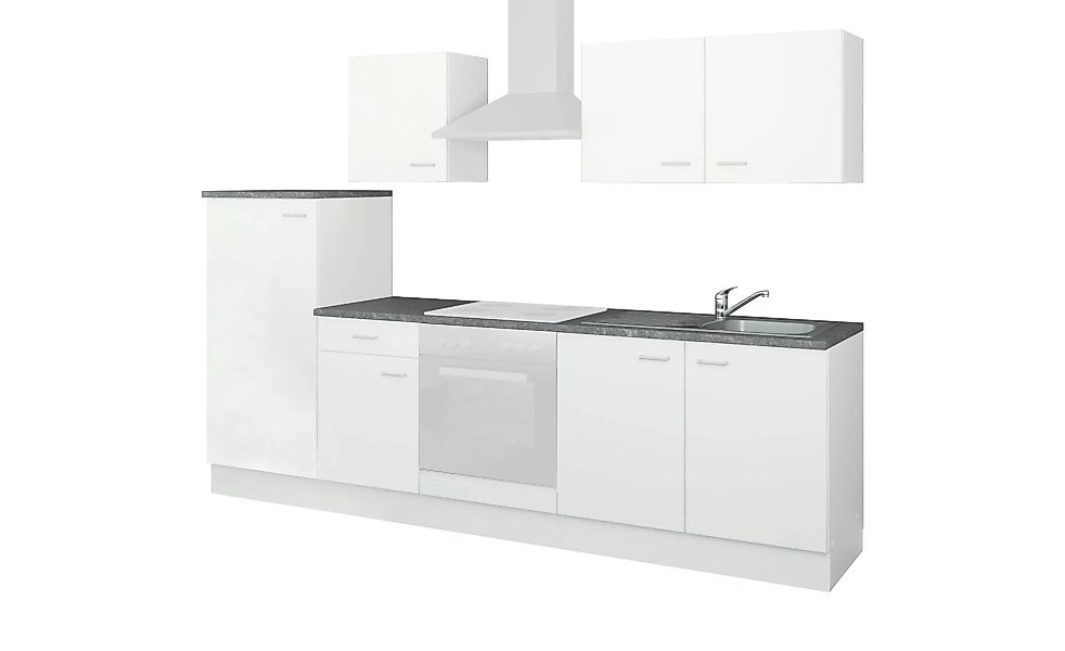 uno Küchenzeile ohne Elektrogeräte  Kiel - weiß - 270 cm - Küchen > Küchenb günstig online kaufen