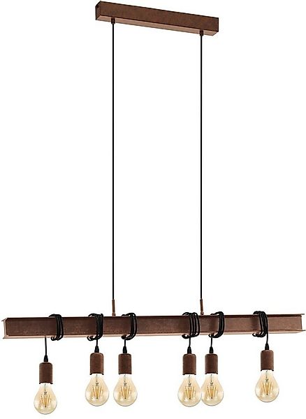 EGLO Pendelleuchte TOWNSHEND 4 Hängeleuchte, Stahl, Rostoptik, Retro, Vinta günstig online kaufen