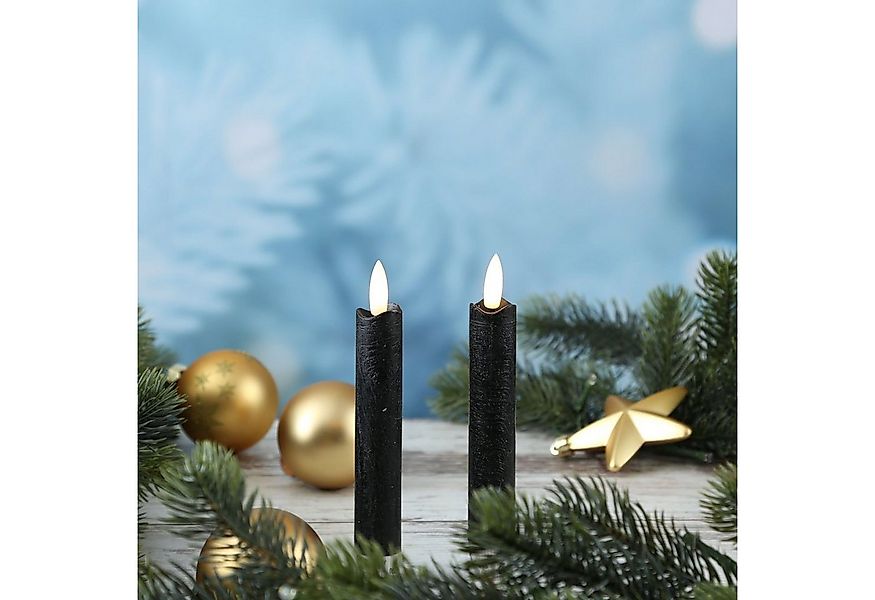 MARELIDA LED-Kerze LED Stabkerzen Dinner Tafelkerzen Echtwachs flackernd H: günstig online kaufen