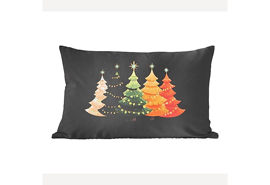MuchoWow Dekokissen Weihnachtsbäume - Bunt - Lichter - Stern, Dekoration, Z günstig online kaufen