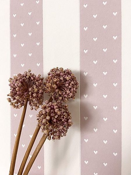 Newroom Vliestapete, Rose Tapete Kinder Streifen - Kindertapete Jugendtapet günstig online kaufen