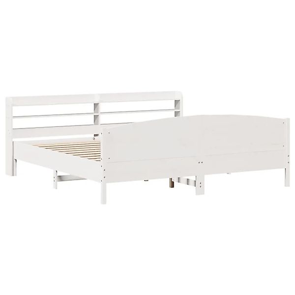 vidaXL Massivholzbett ohne Matratze Weiß 180x200 cm Kiefernholz 3306958 günstig online kaufen