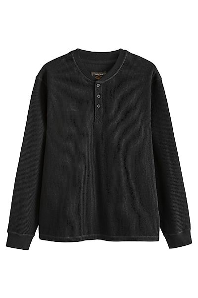 Next Langarmshirt Strukturiertes Langarmshirt mit Grandad-Kragen günstig online kaufen